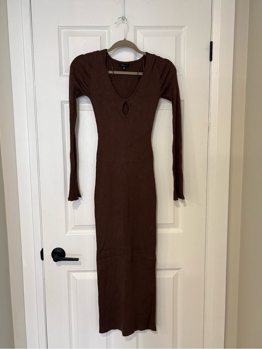 Dynamite Brown Ribbed Maxi Dress